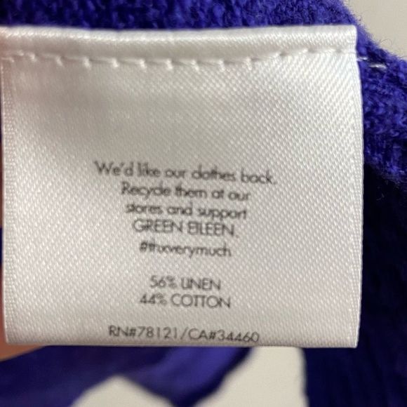 Eileen Fisher linen/cotton blend purple long line Cardigan,XS - Picture 4 of 4